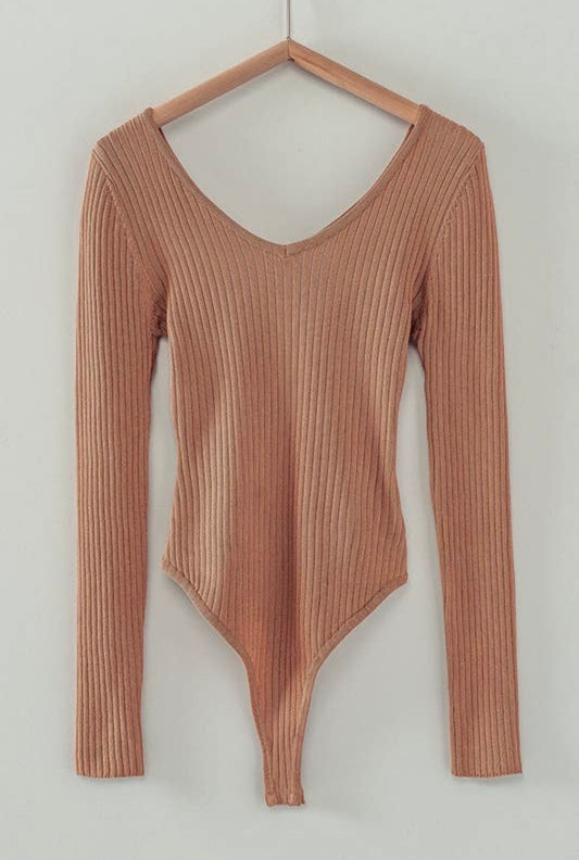 Ribbed bodysuit {taupe}