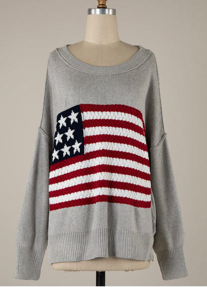 Gray flag sweater