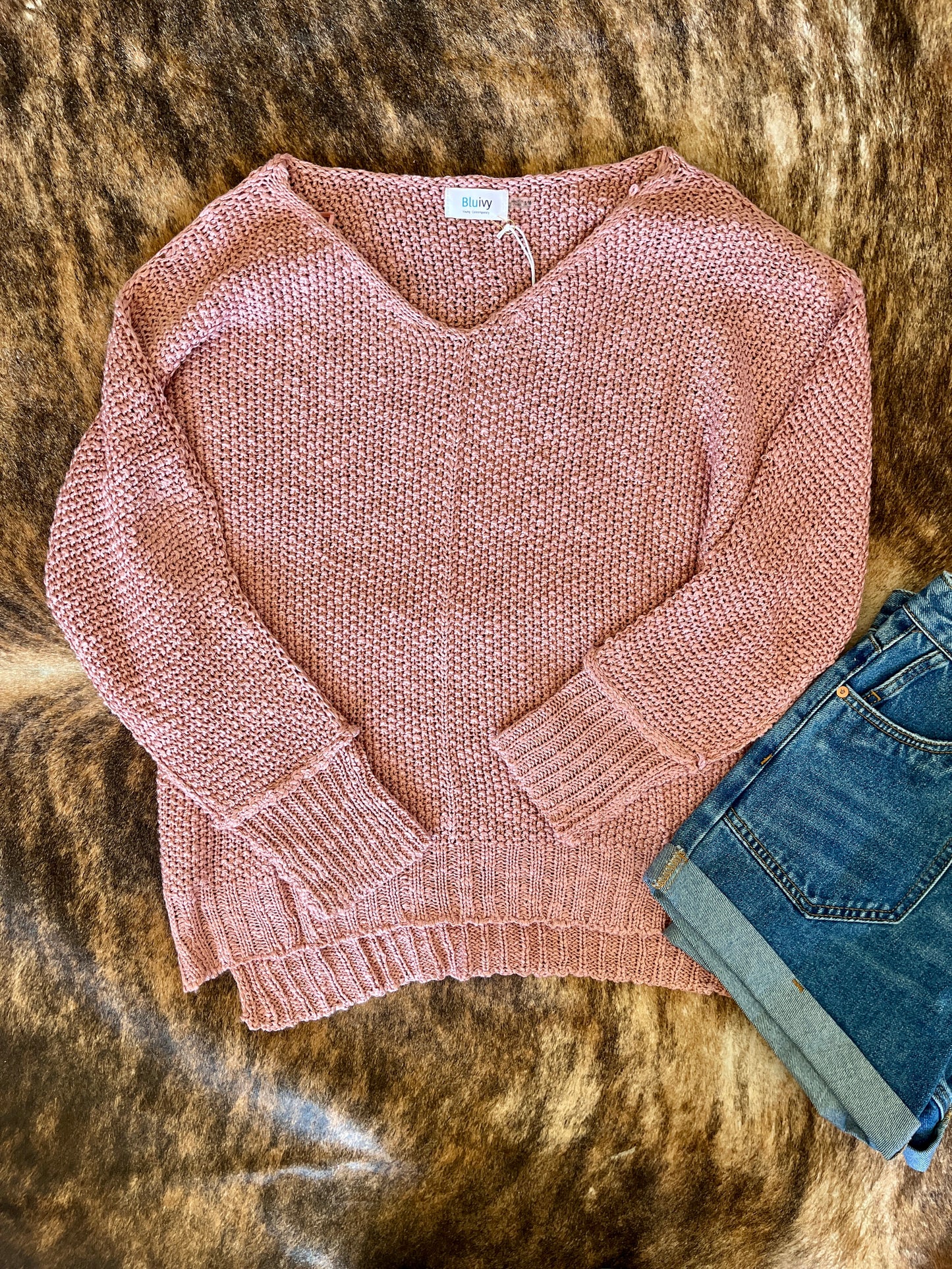 Blush knit top