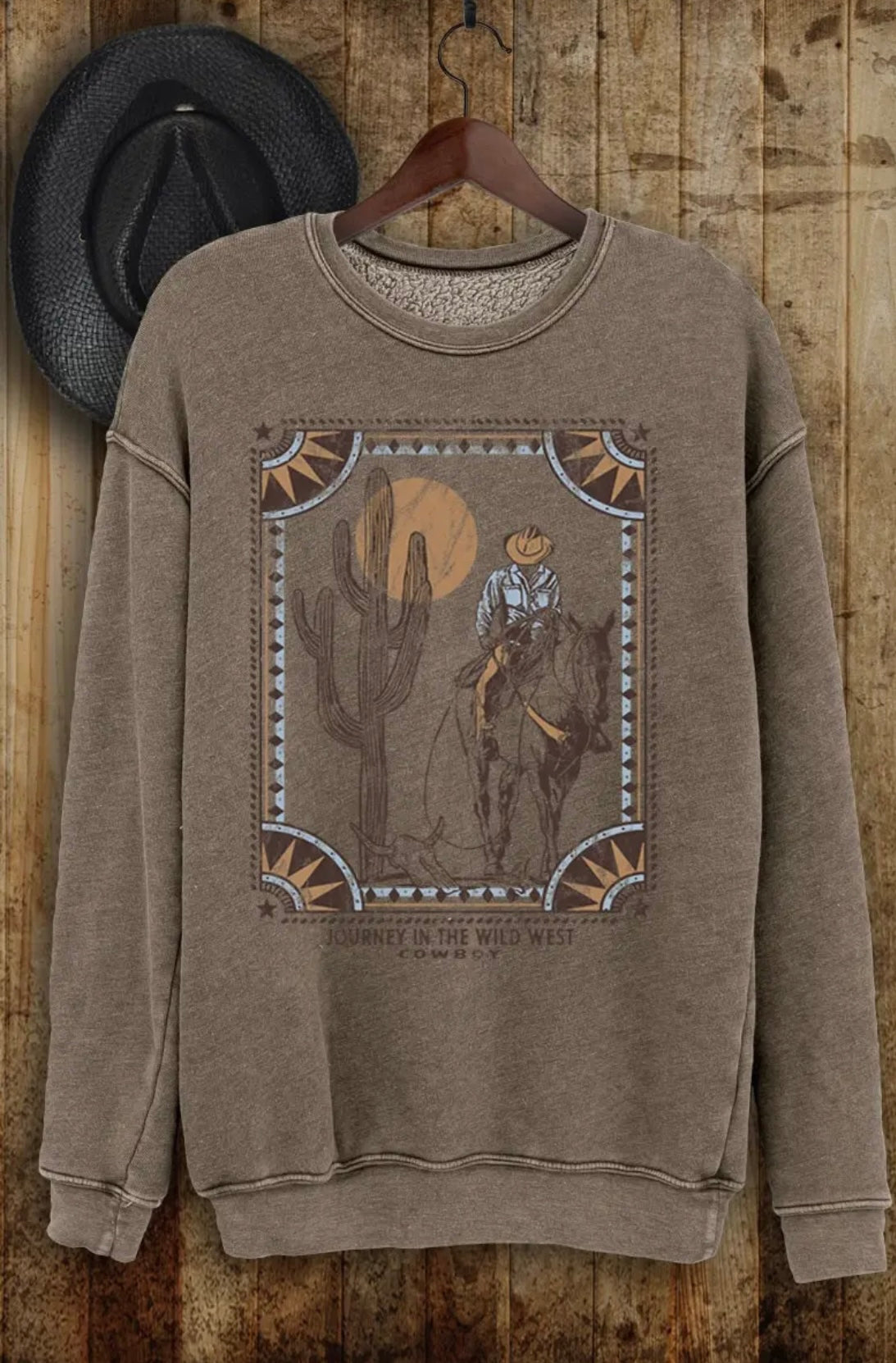 Cowboy mineral crewneck{brown}