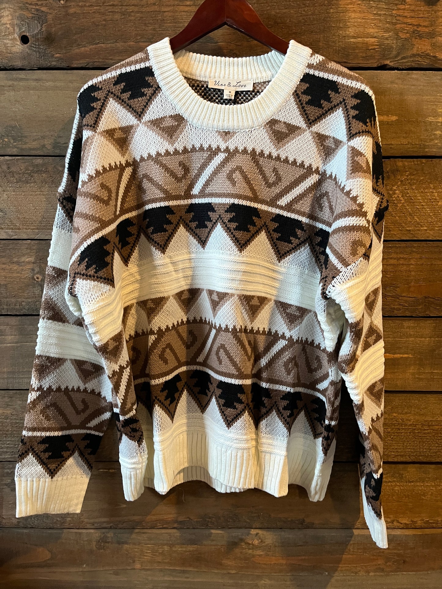 Brown Aztec Sweater