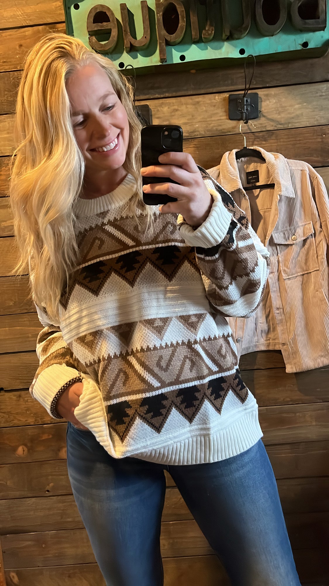 Brown Aztec Sweater