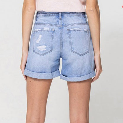 Distressed boyfriend shorts