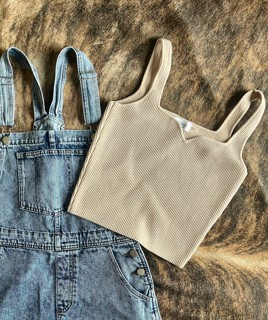 Ribbed tank {tan}